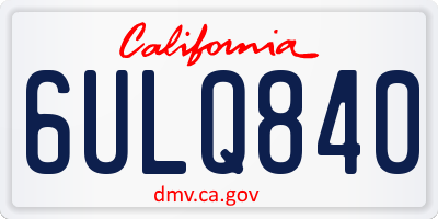CA license plate 6ULQ840