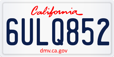 CA license plate 6ULQ852