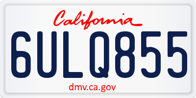 CA license plate 6ULQ855