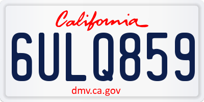 CA license plate 6ULQ859