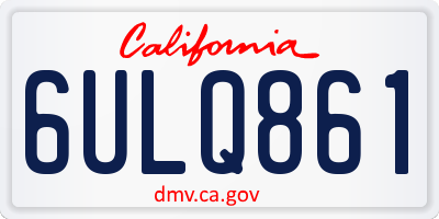 CA license plate 6ULQ861
