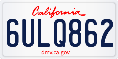 CA license plate 6ULQ862