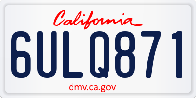 CA license plate 6ULQ871