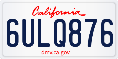 CA license plate 6ULQ876