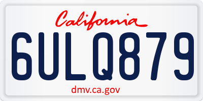 CA license plate 6ULQ879
