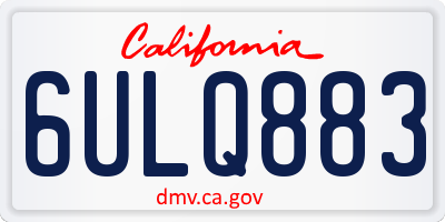 CA license plate 6ULQ883