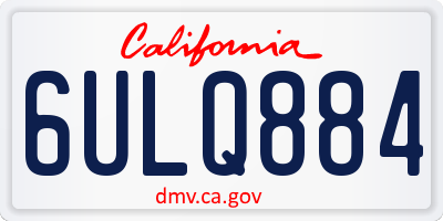 CA license plate 6ULQ884