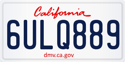 CA license plate 6ULQ889