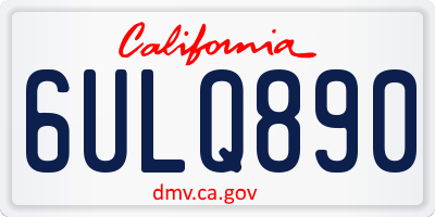 CA license plate 6ULQ890