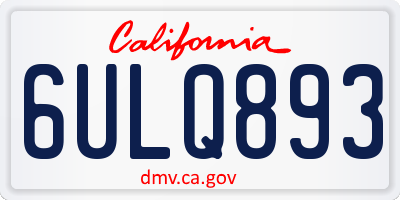 CA license plate 6ULQ893