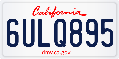 CA license plate 6ULQ895