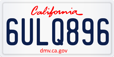 CA license plate 6ULQ896