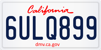 CA license plate 6ULQ899