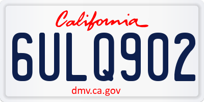 CA license plate 6ULQ902
