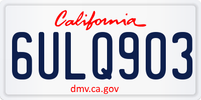 CA license plate 6ULQ903