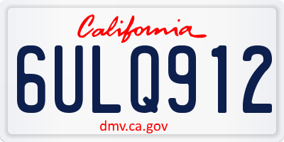 CA license plate 6ULQ912