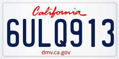 CA license plate 6ULQ913