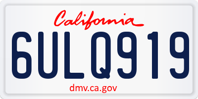 CA license plate 6ULQ919