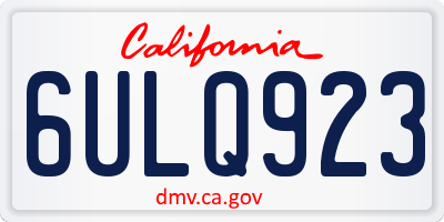 CA license plate 6ULQ923
