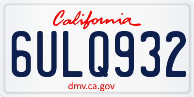CA license plate 6ULQ932