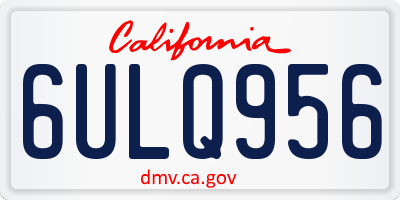 CA license plate 6ULQ956