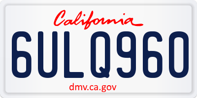 CA license plate 6ULQ960