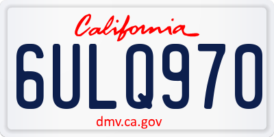 CA license plate 6ULQ970