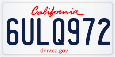 CA license plate 6ULQ972