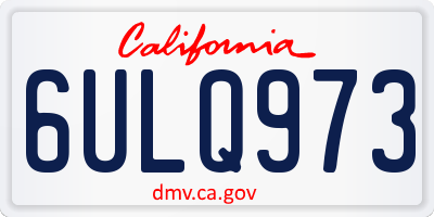 CA license plate 6ULQ973