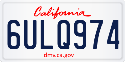 CA license plate 6ULQ974