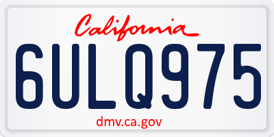 CA license plate 6ULQ975