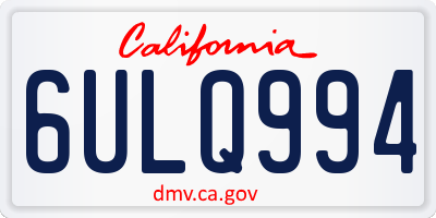 CA license plate 6ULQ994