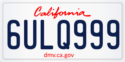 CA license plate 6ULQ999