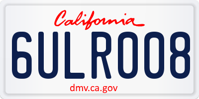 CA license plate 6ULR008