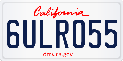 CA license plate 6ULR055