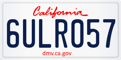 CA license plate 6ULR057