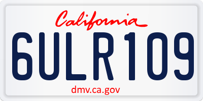 CA license plate 6ULR109