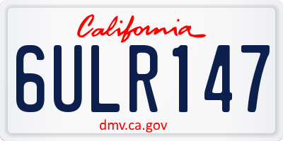 CA license plate 6ULR147