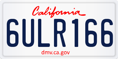 CA license plate 6ULR166
