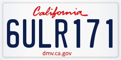CA license plate 6ULR171