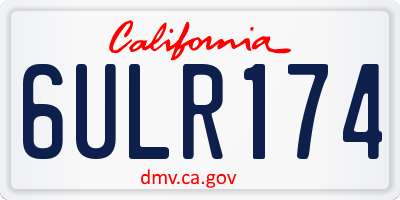 CA license plate 6ULR174