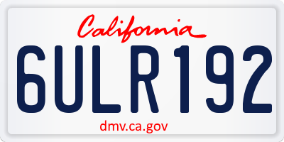 CA license plate 6ULR192