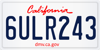 CA license plate 6ULR243
