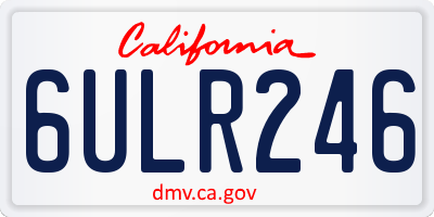 CA license plate 6ULR246