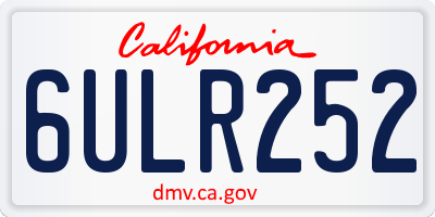 CA license plate 6ULR252