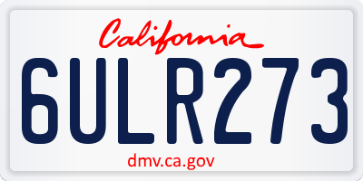 CA license plate 6ULR273