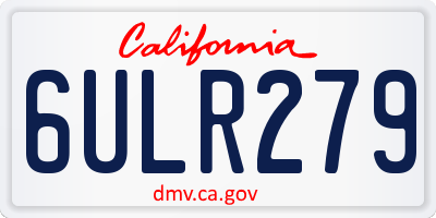 CA license plate 6ULR279