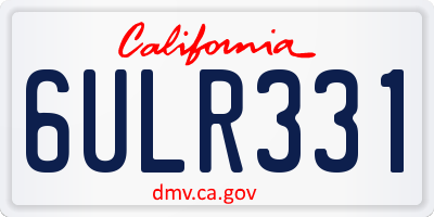 CA license plate 6ULR331
