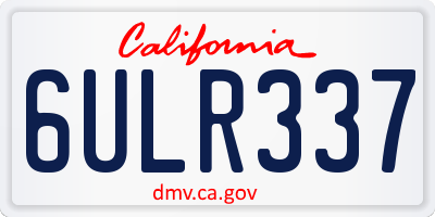CA license plate 6ULR337