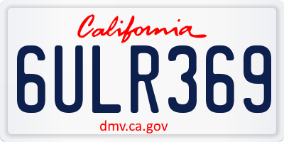 CA license plate 6ULR369